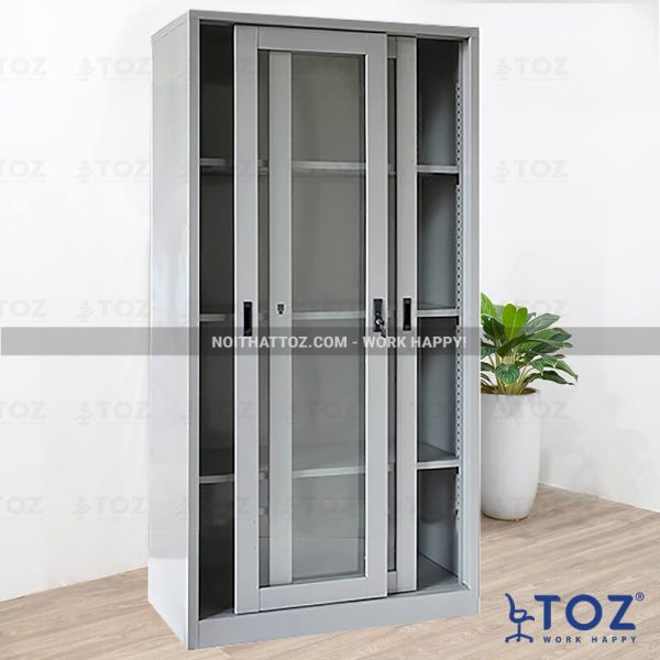 Tủ sắt 2 cánh kính lùa TSL-01
