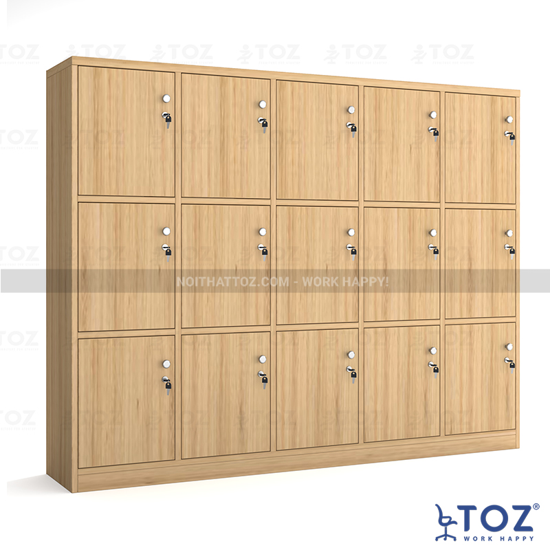 Tủ locker gỗ 15 ô LKGN15 1 Tủ locker gỗ 15 ô LKGN15