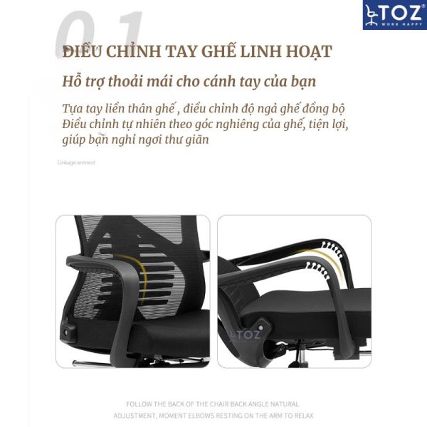 Ghế công thái học Ergonomic Yaris giá rẻ A937 4 ghe xoay luoi 937CN 4